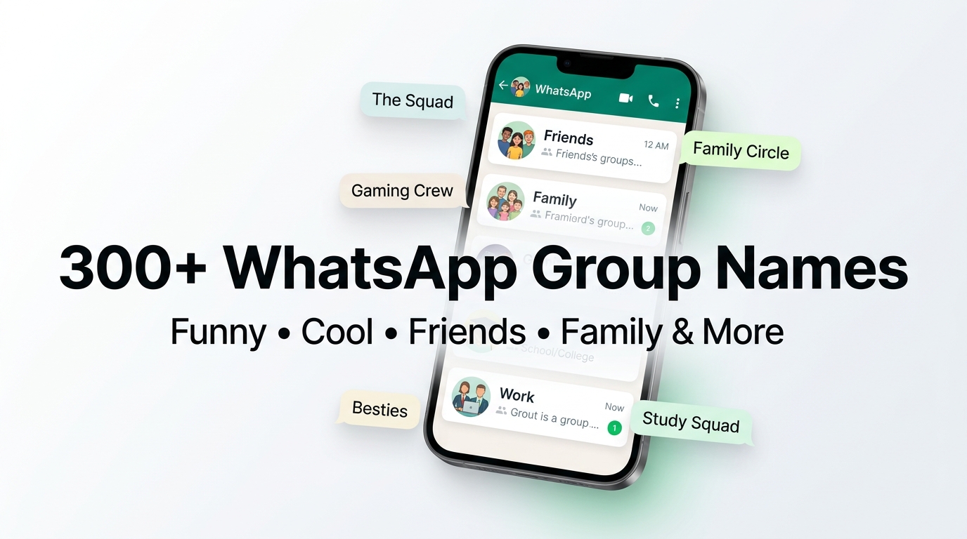 300+ WhatsApp Group Names for Friends, Family &amp; More - featured image